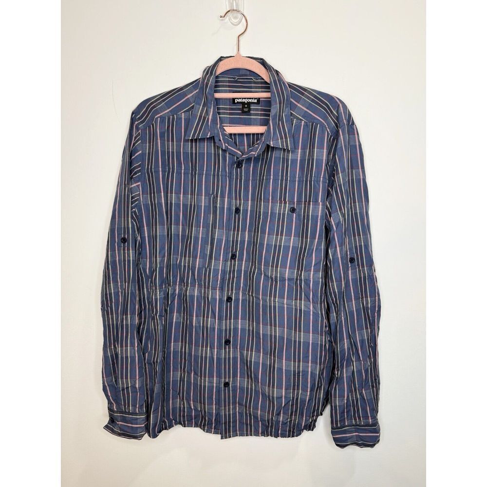 PATAGONIA Shirt Mens Medium GALLEGOS Long Sleeve Outdoor Fishing Vented‎ Plaid